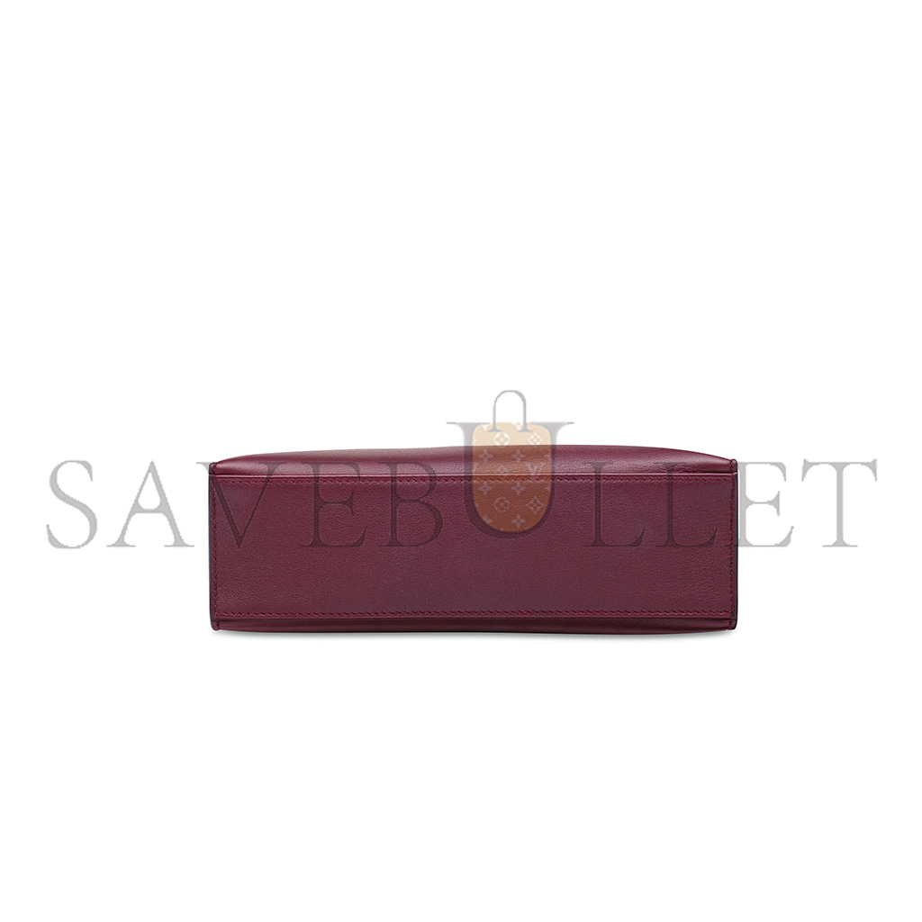 HERMÈS SWIFT LEATHER KELLY POCHETTE WITH PALLADIUM HARDWARE (22*14*7cm) 